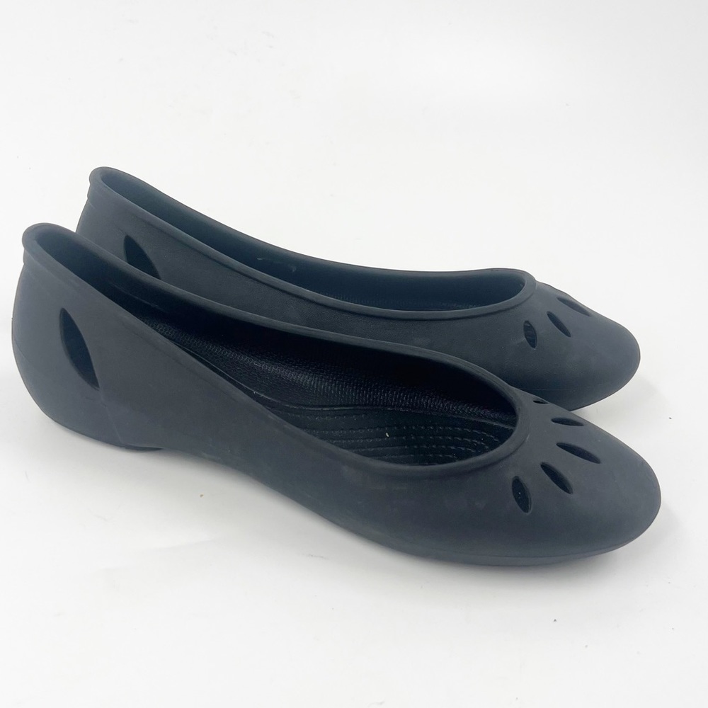✅ CROCS Kelli‎ Black Ballerina Flats SIZE 9